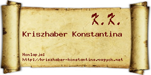 Kriszhaber Konstantina névjegykártya